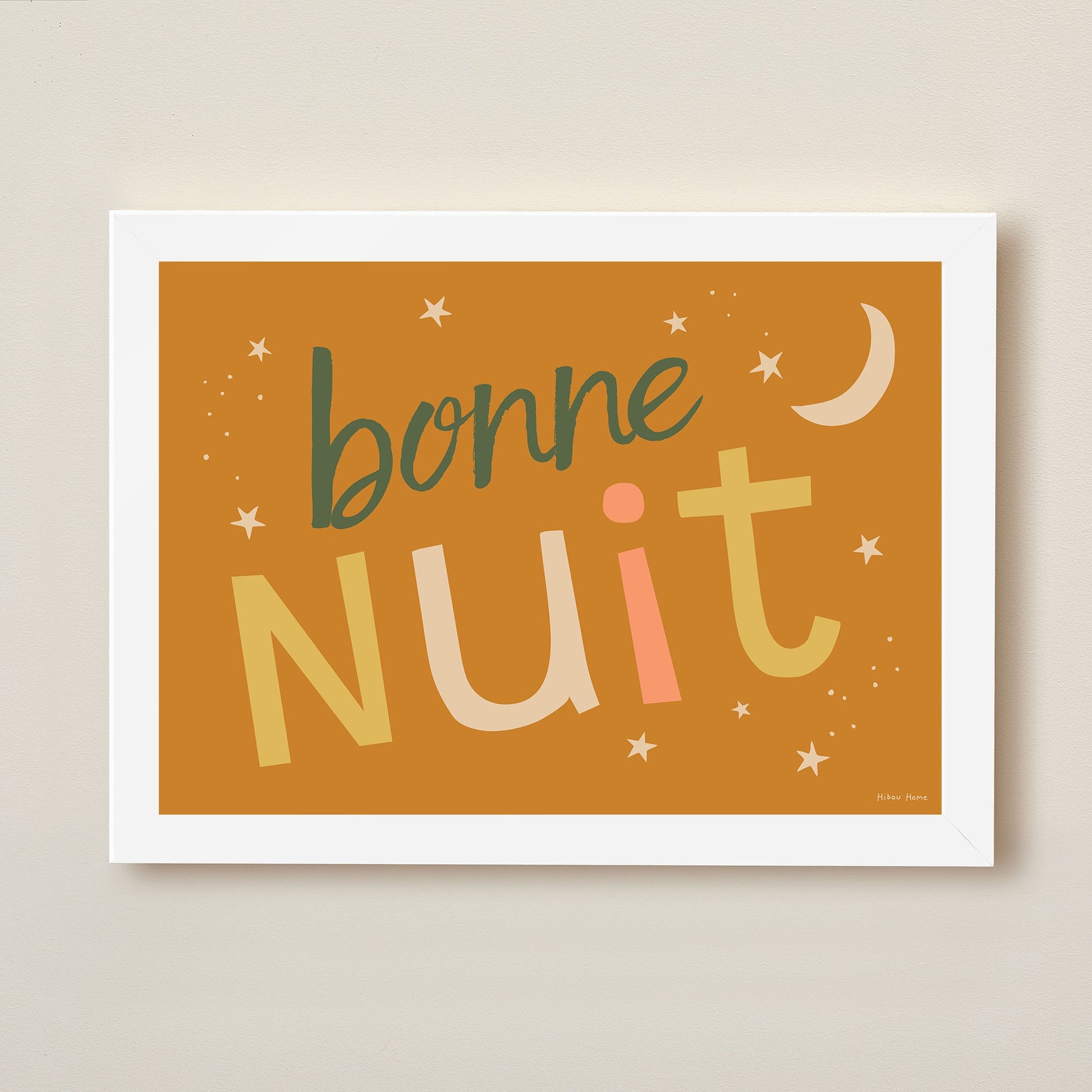 Bonne Nuit Kids Art Print by Hibou Home
