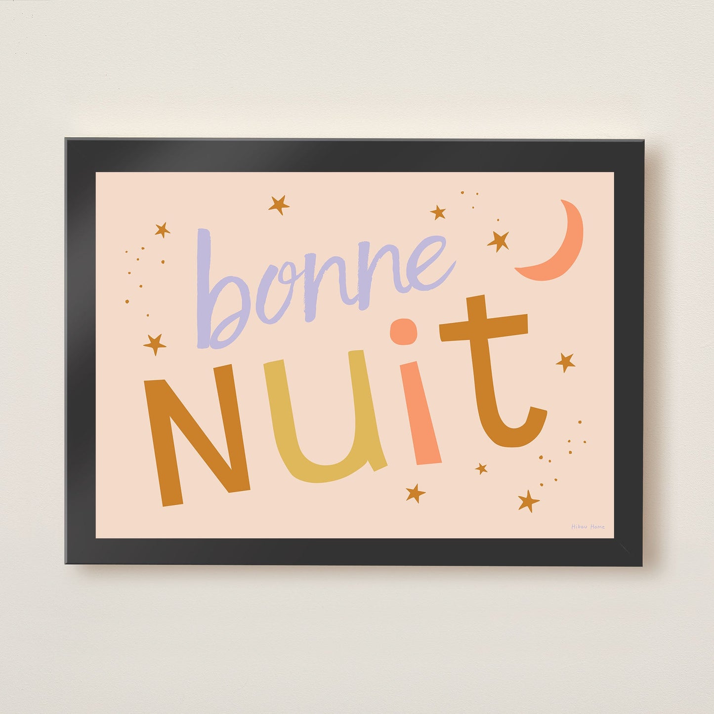 Bonne Nuit Kids Art Print by Hibou Home