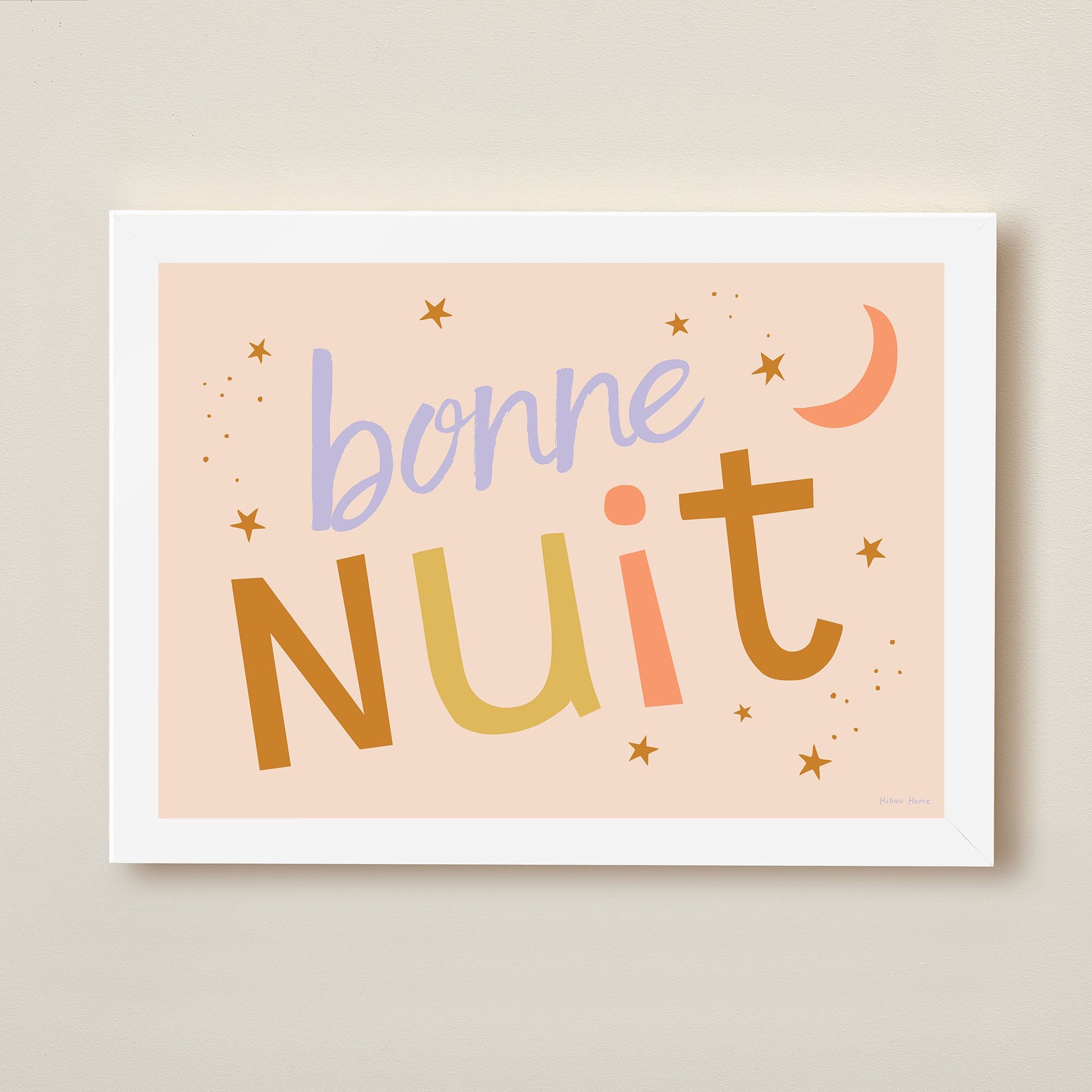 Bonne Nuit Kids Art Print by Hibou Home