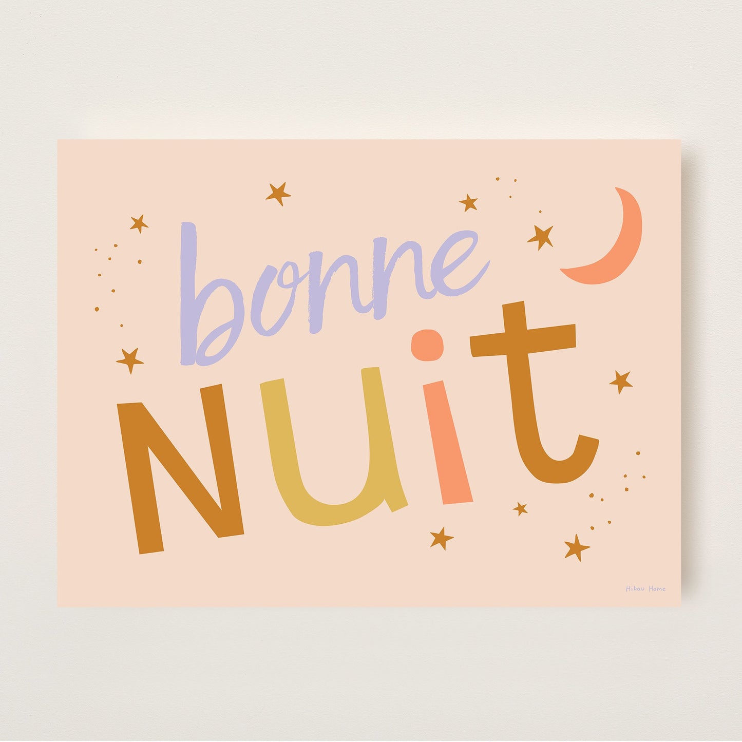 Bonne Nuit Kids Art Print by Hibou Home
