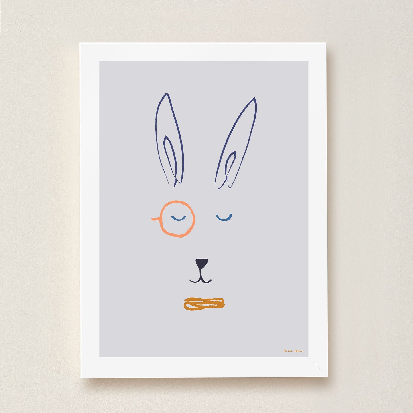 Hector Hare Kids Art Print by Hibou Home