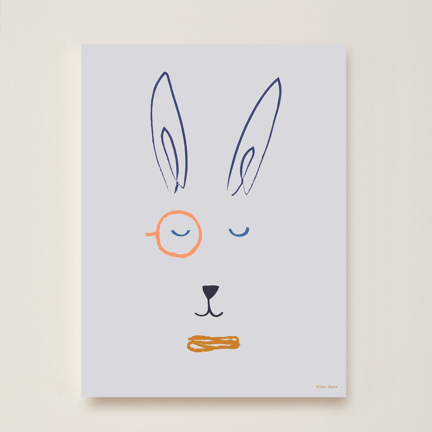Hector Hare Kids Art Print by Hibou Home