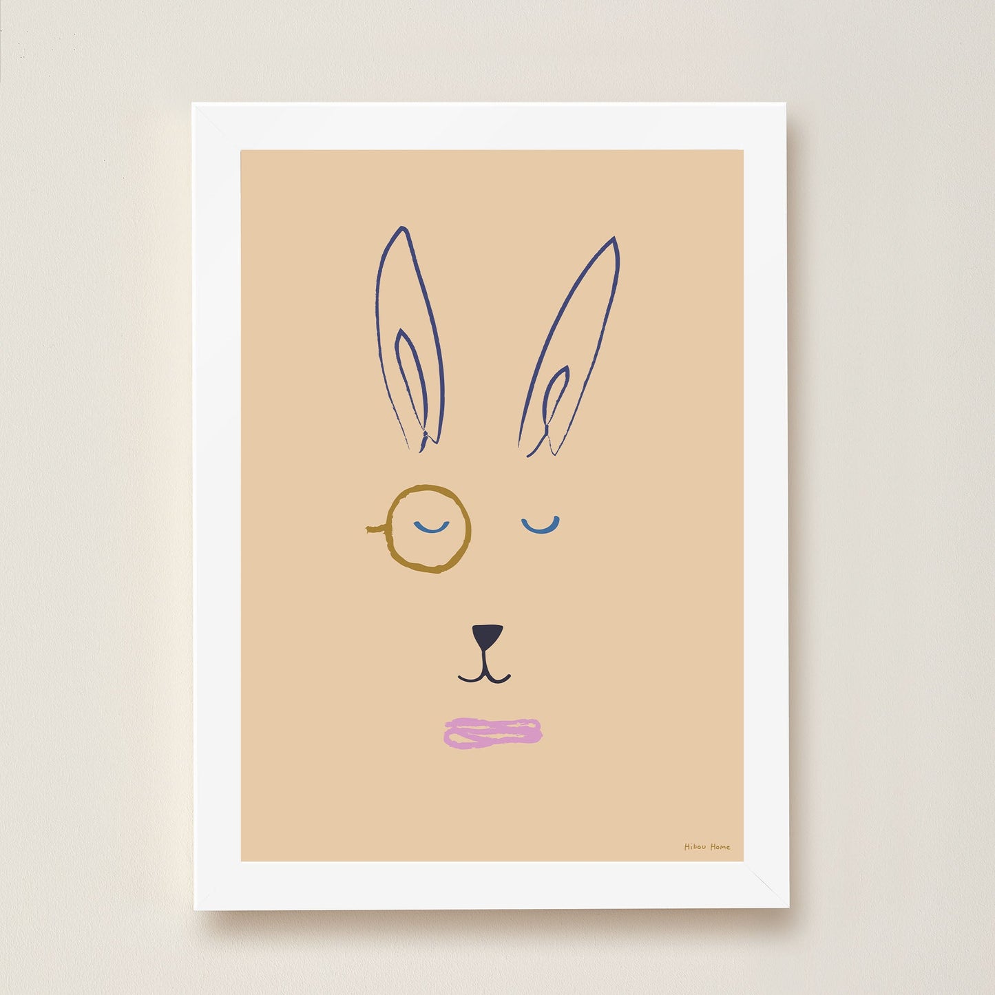Hector Hare Kids Art Print by Hibou Home