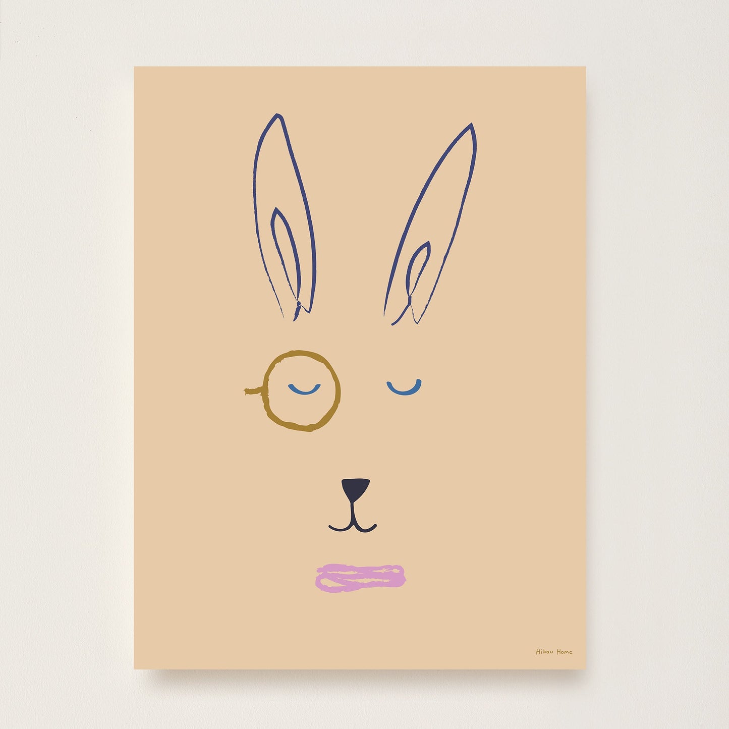 Hector Hare Kids Art Print by Hibou Home
