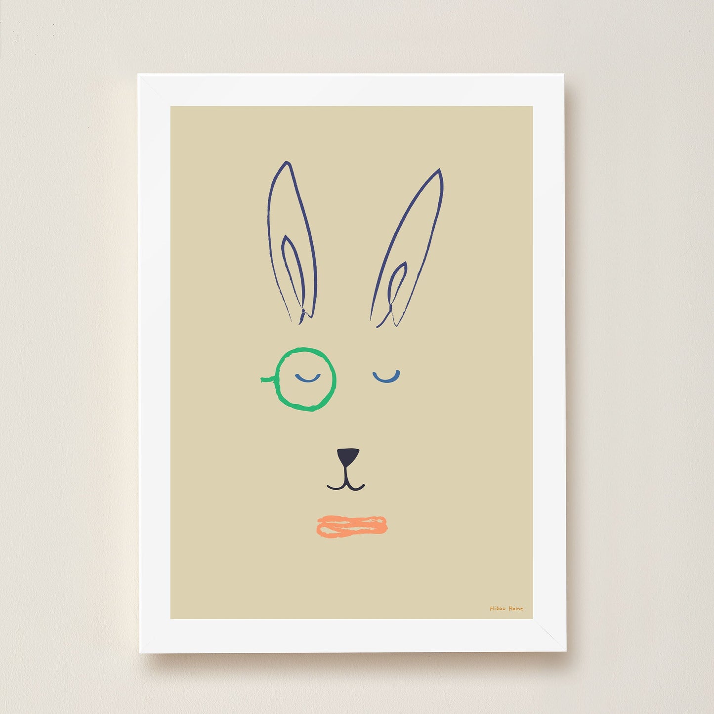 Hector Hare Kids Art Print by Hibou Home