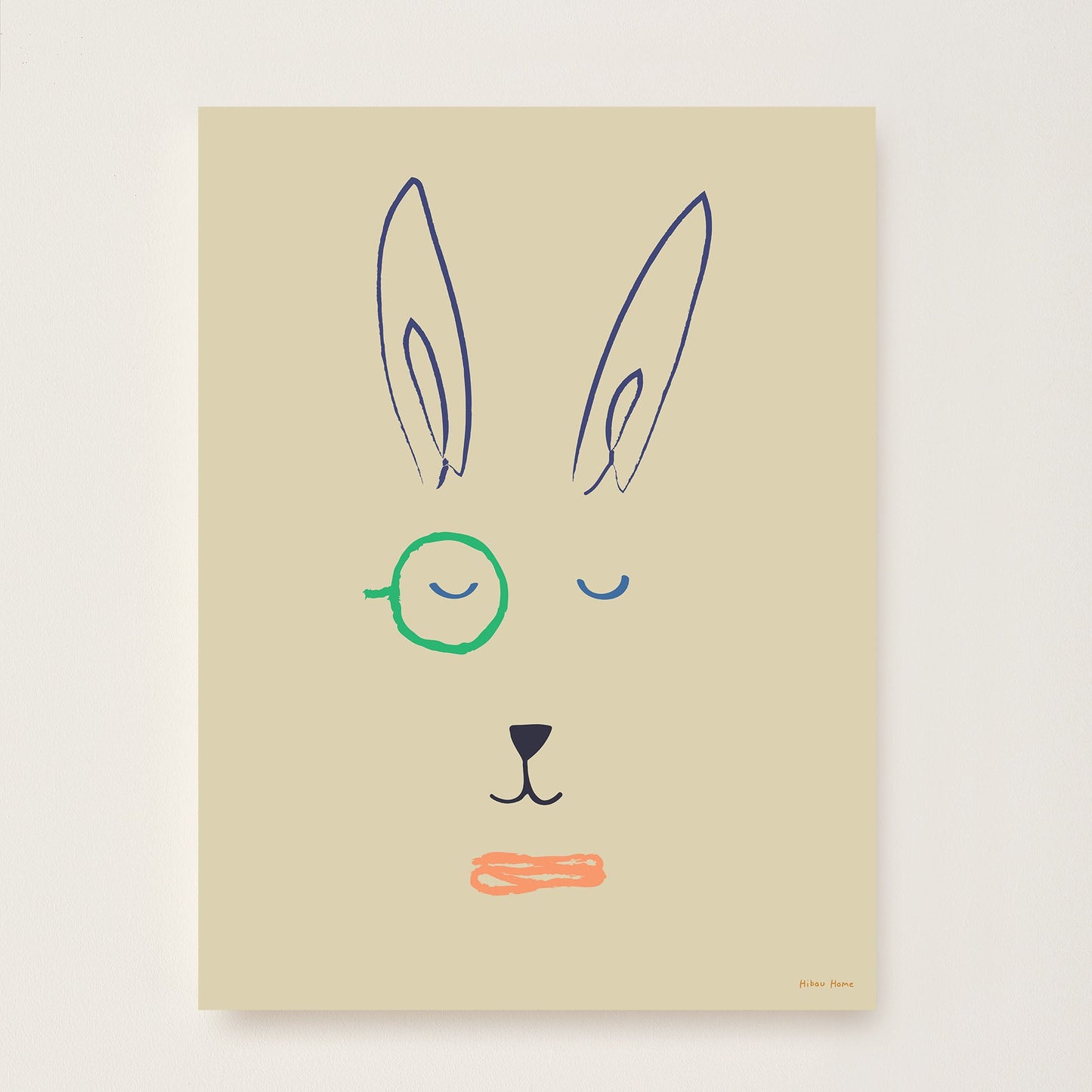 Hector Hare Kids Art Print by Hibou Home