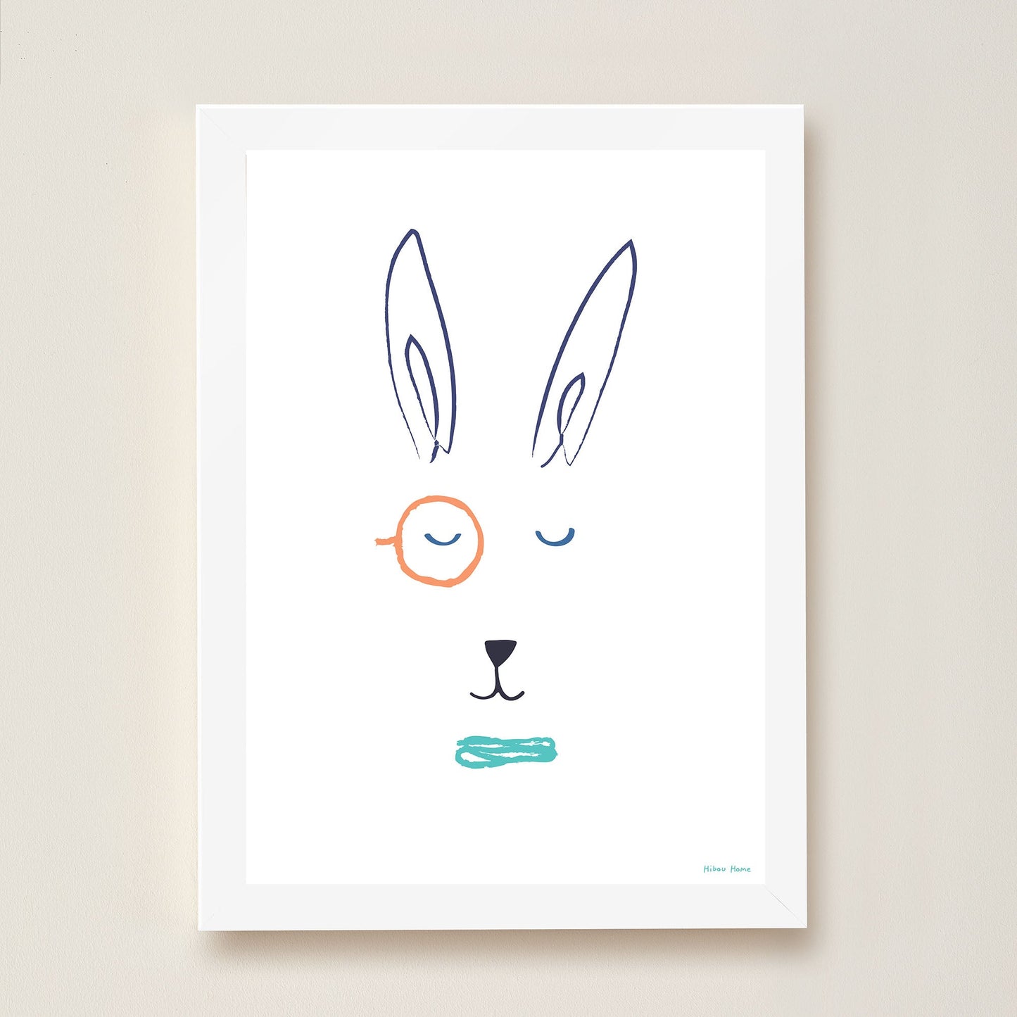 Hector Hare Kids Art Print by Hibou Home