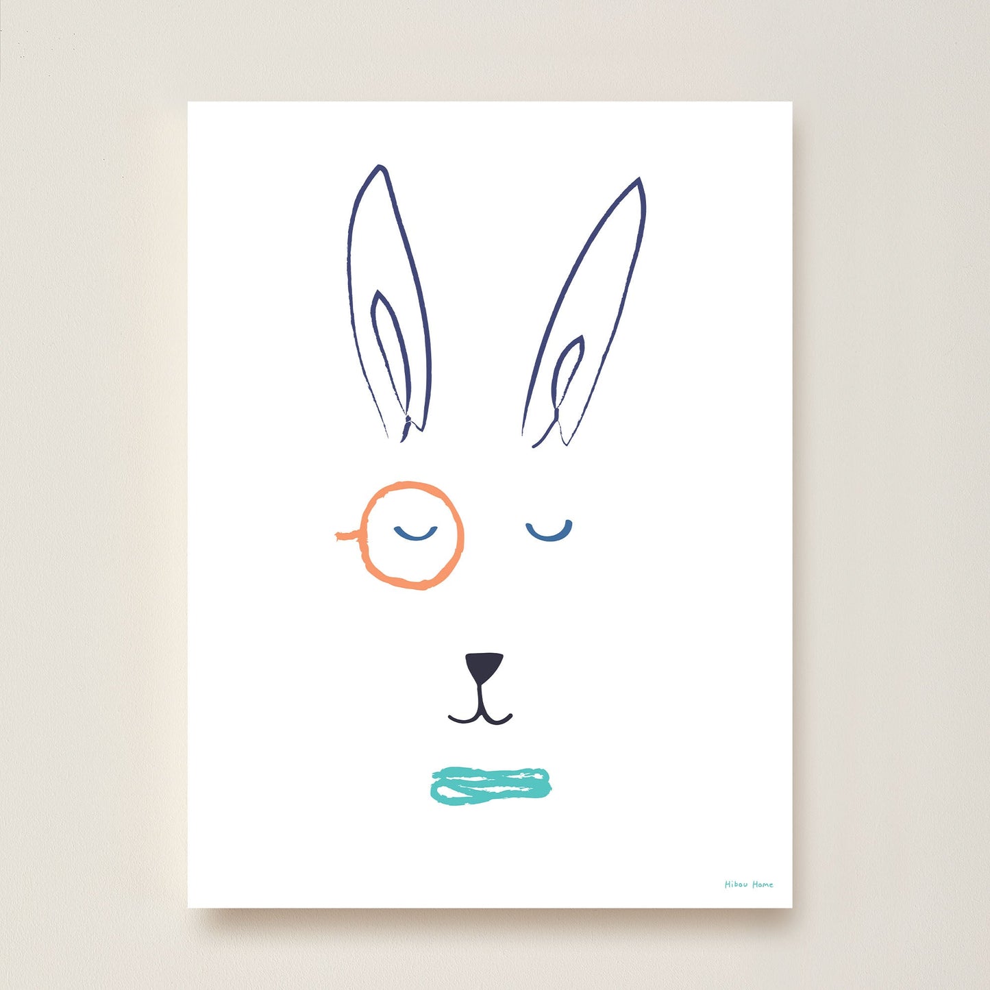 Hector Hare Kids Art Print by Hibou Home