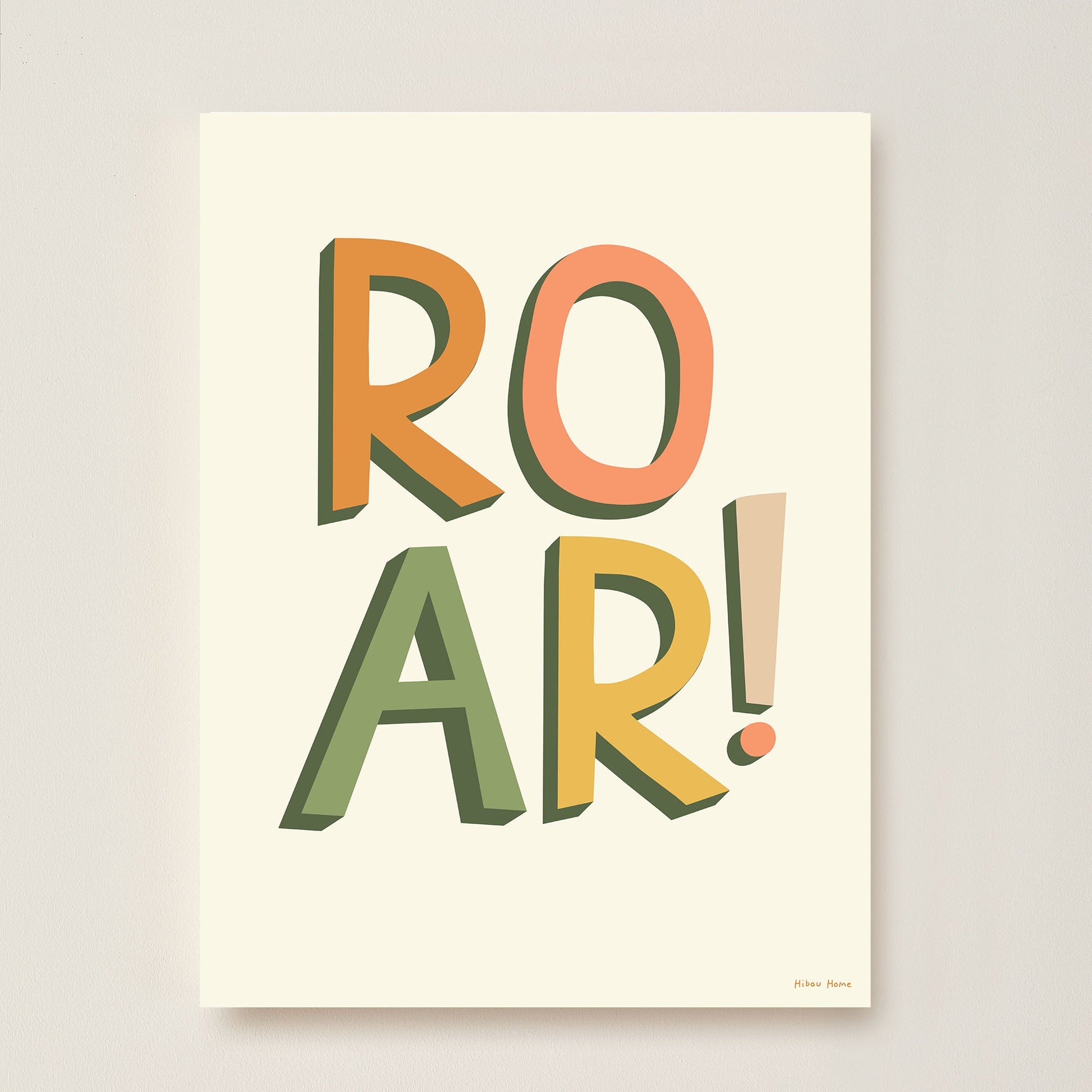 ROAR! Kids Art Print by Hibou Home