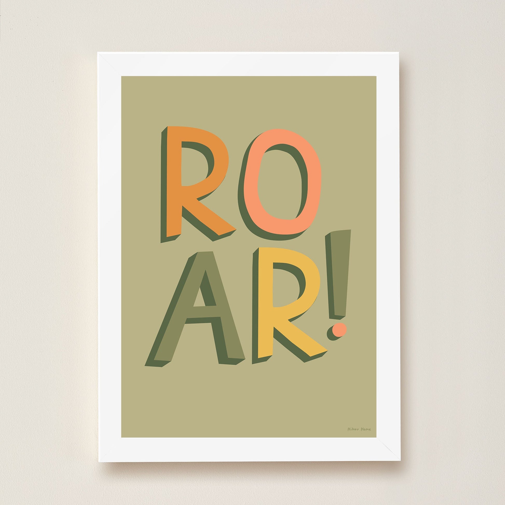 ROAR! Kids Art Print by Hibou Home