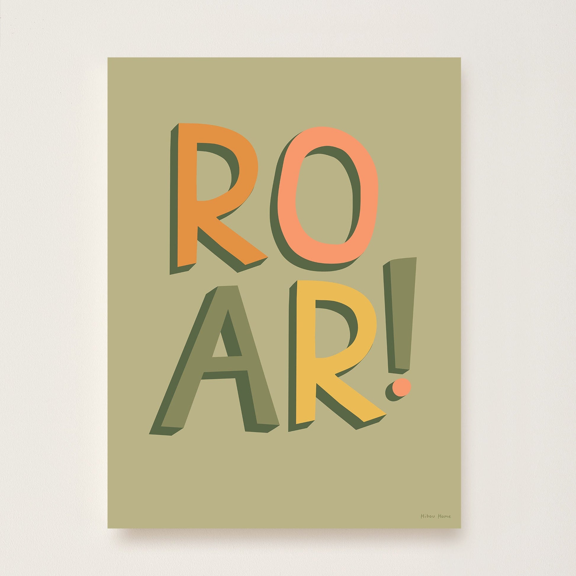 ROAR! Kids Art Print by Hibou Home