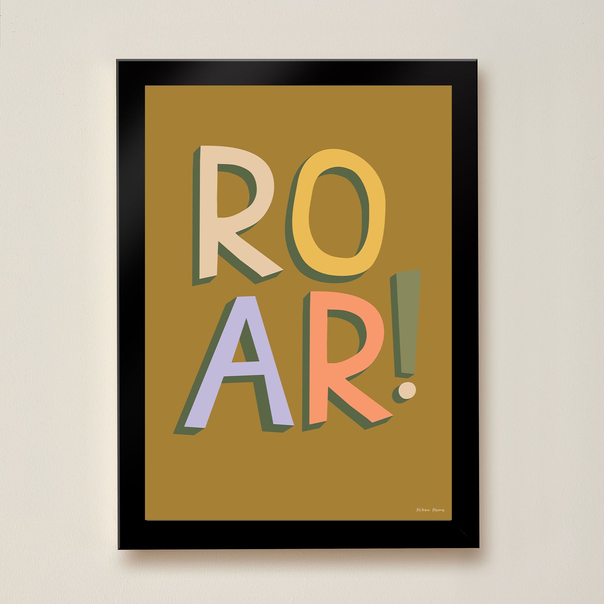 ROAR! Kids Art Print by Hibou Home