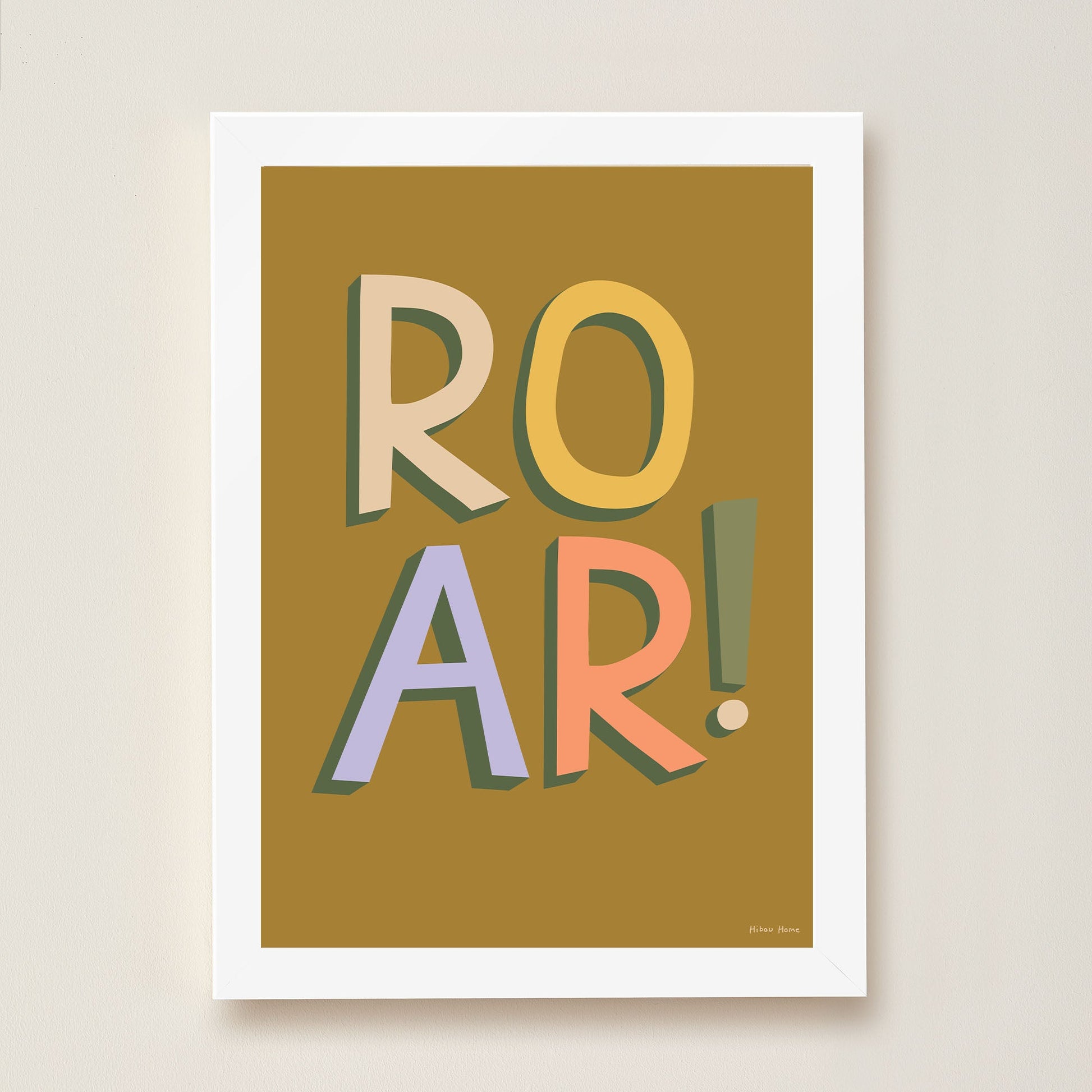 ROAR! Kids Art Print by Hibou Home