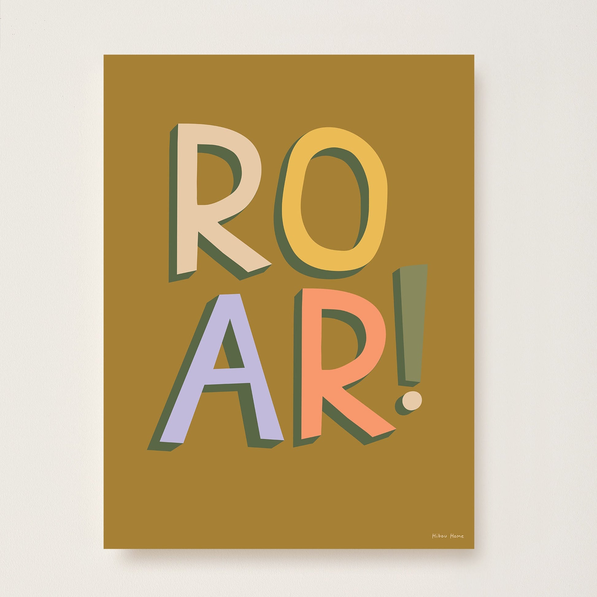 ROAR! Kids Art Print by Hibou Home