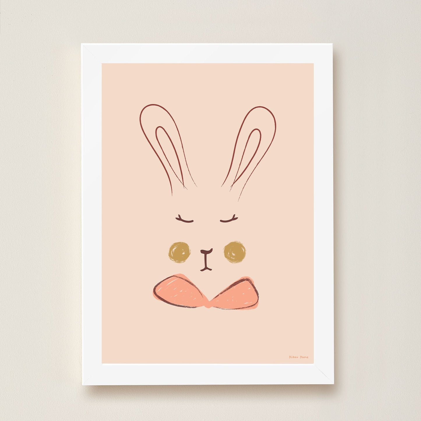 Sylvie Rabbit Kids Art Print by Hibou Home