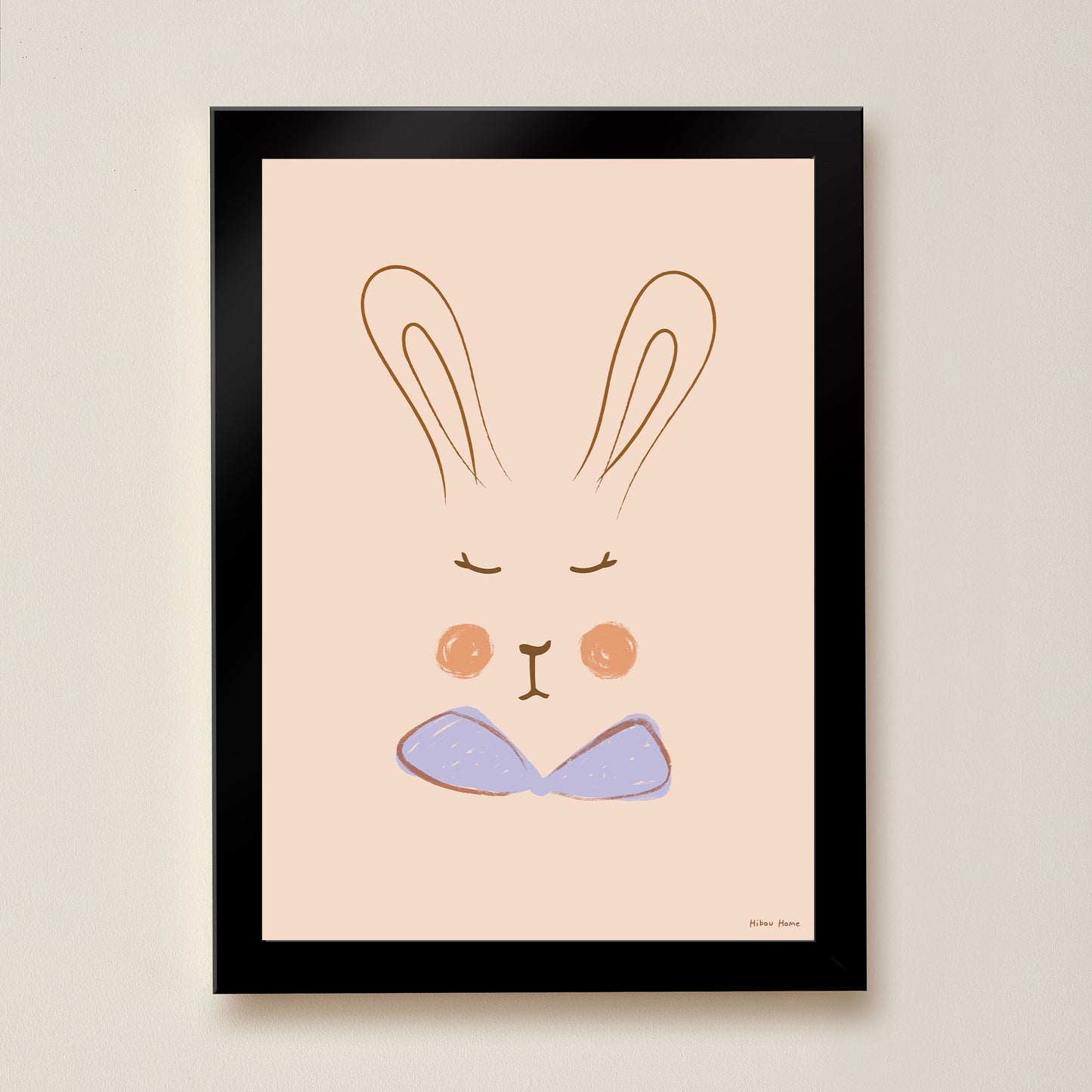 Sylvie Rabbit Kids Art Print by Hibou Home