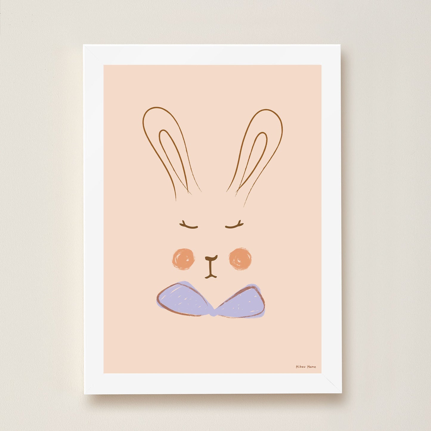 Sylvie Rabbit Kids Art Print by Hibou Home
