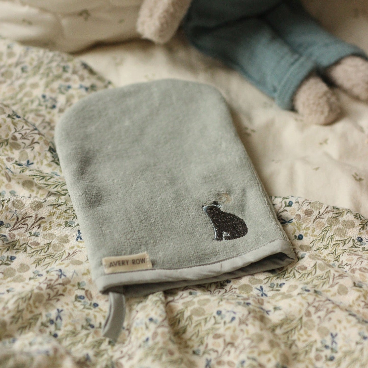 Avery Row Baby Bath Mitt - Bear