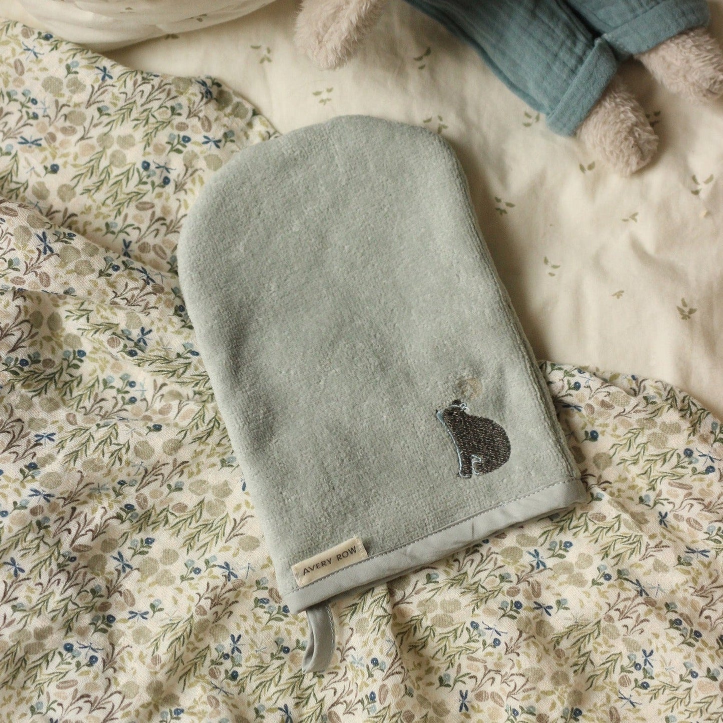 Avery Row Baby Bath Mitt - Bear