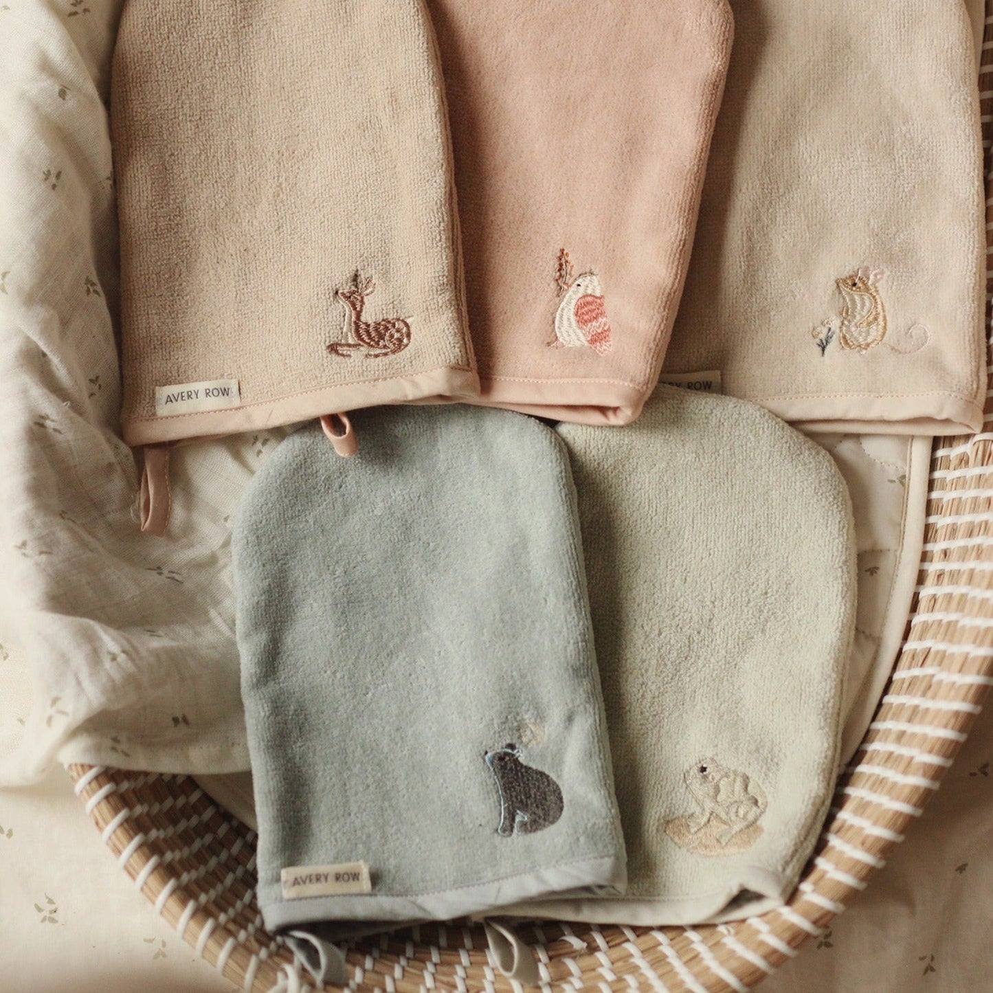 Avery Row Baby Bath Mitt - Bear