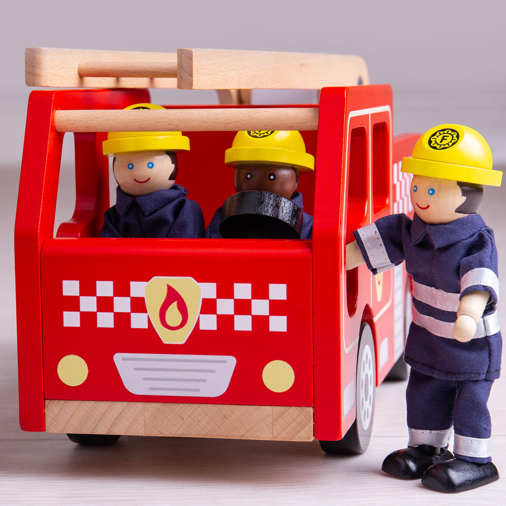 Bigjigs Wooden Toy Fire Engine