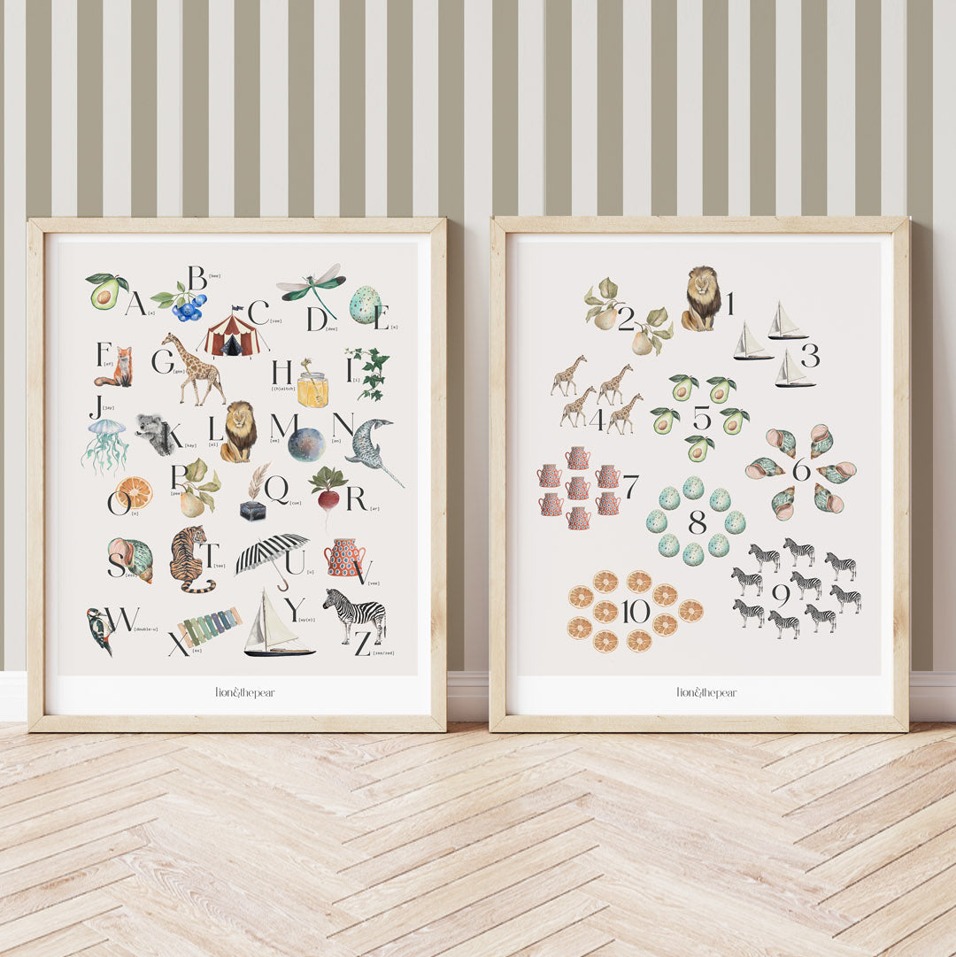Lion & The Pear Count With Me - Numbers Art Print