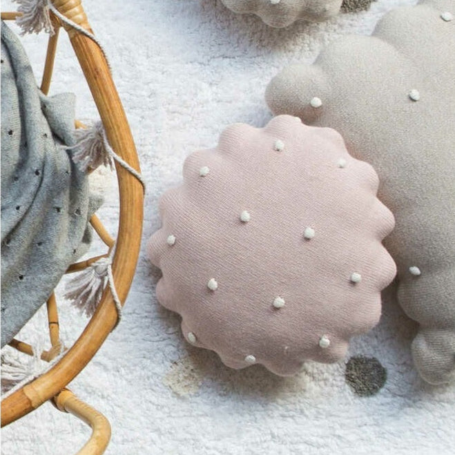 Lorena Canals Knitted Cushion - Round Biscuit (4 Colours Available)