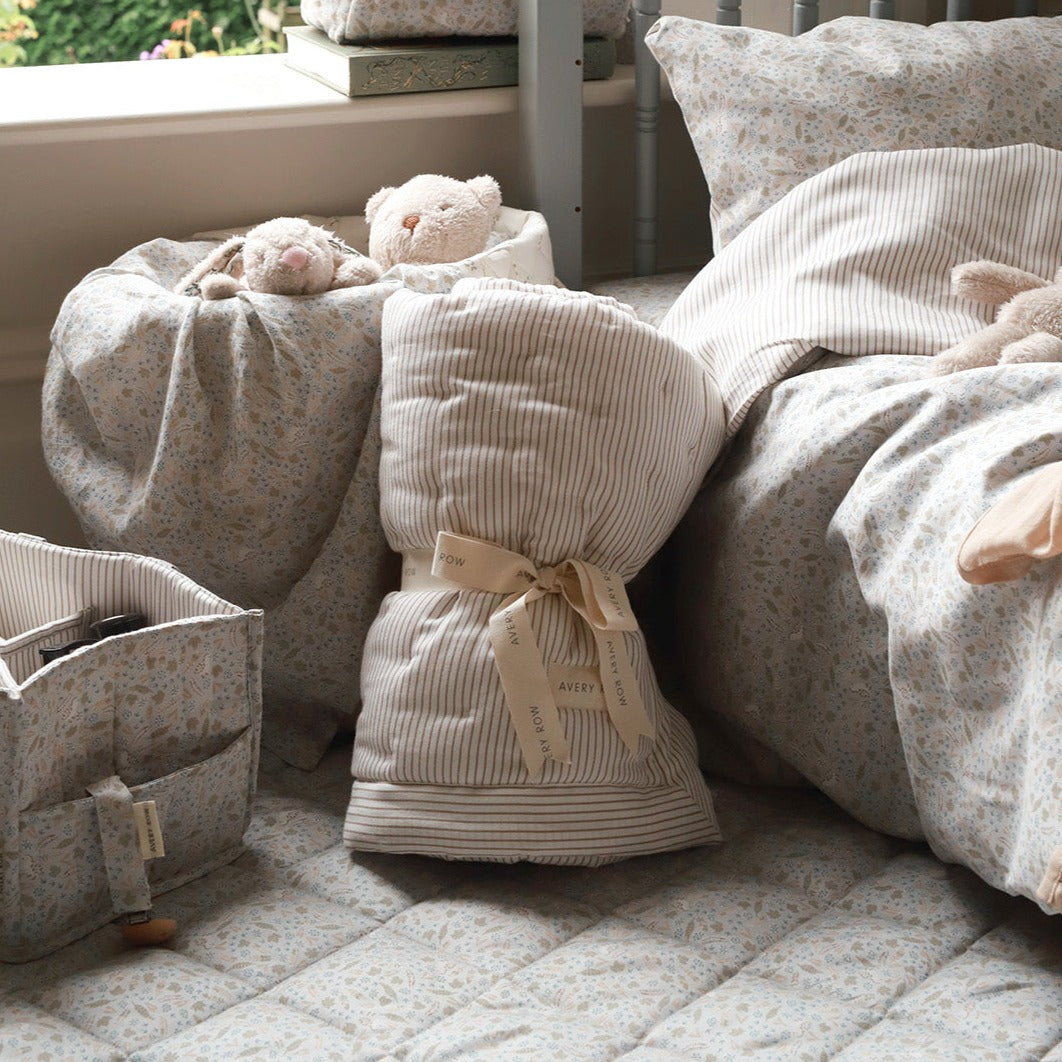 Avery Row Quilted Bedspread - Natural Stripe (2 Sizes Available)