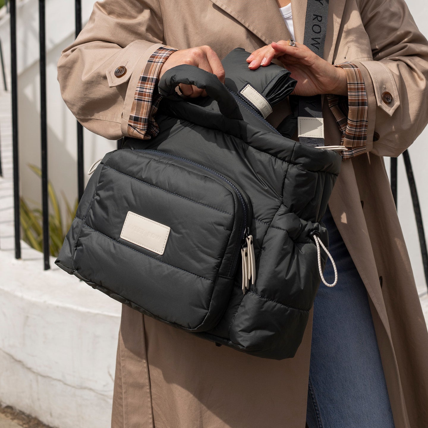 Avery Row Baby Changing Tote Bag - Soft Black