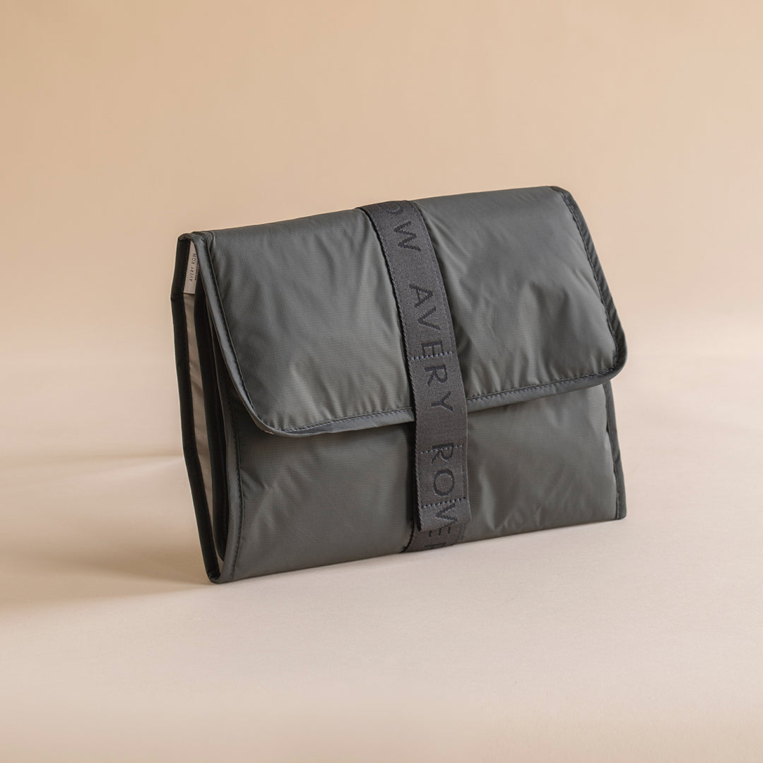 Avery Row Recycled Nylon Travel Baby Changing Mat - Soft Black