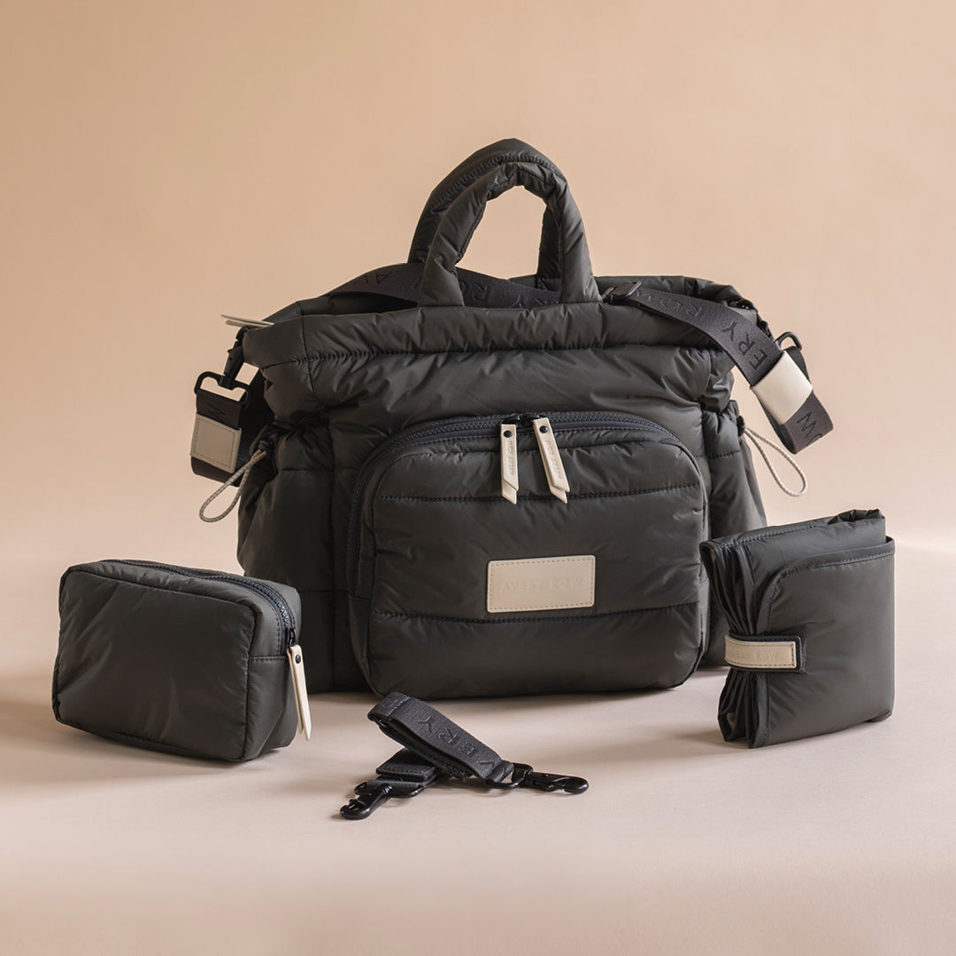 Avery Row Baby Changing Tote Bag - Soft Black