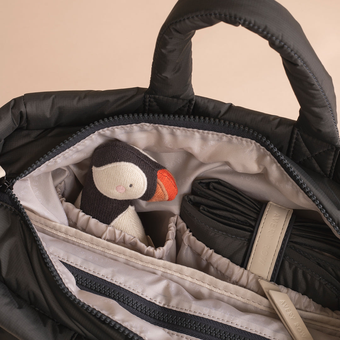 Avery Row Baby Changing Tote Bag - Soft Black