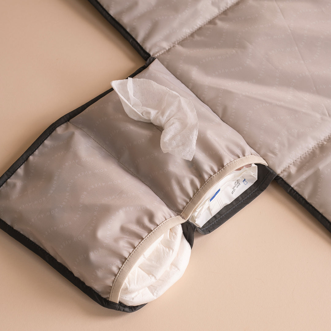 Avery Row Recycled Nylon Travel Baby Changing Mat - Soft Black