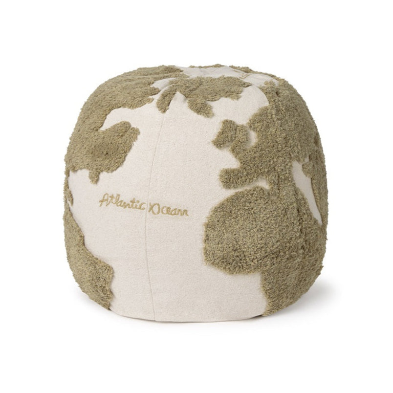 Lorena Canals Pouf - Rugcycled - World Map