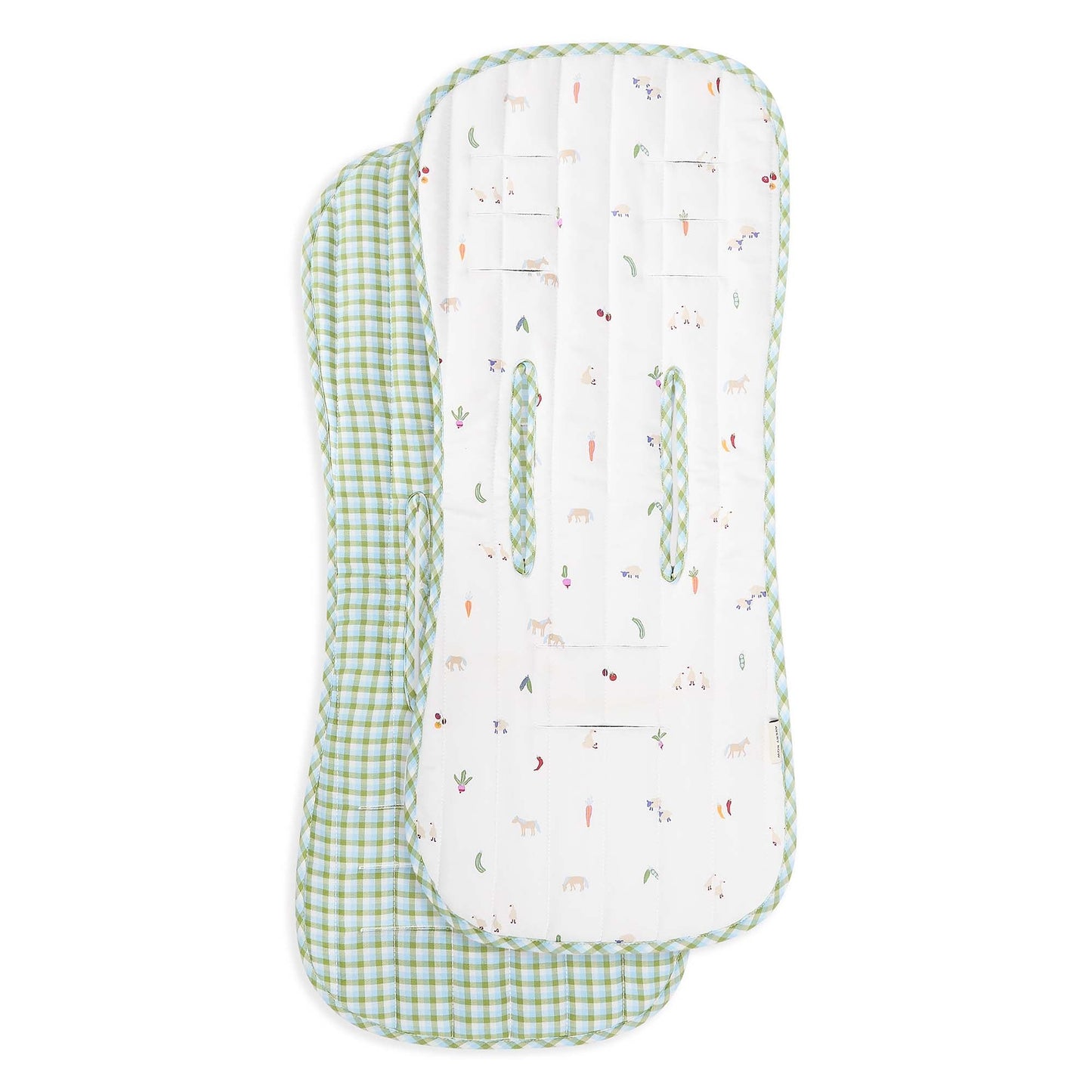 Avery Row Pram Seat Liner - Little Farm/Greenhouse Gingham