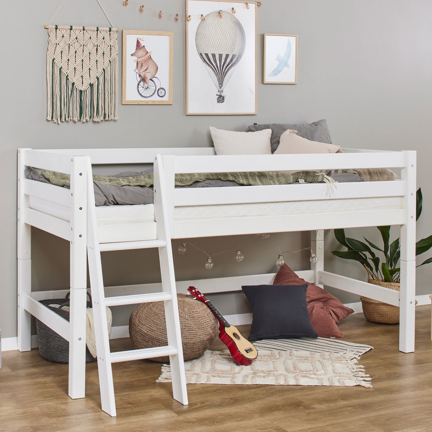 Hoppekids Eco Luxury Mid Sleeper Bed - White