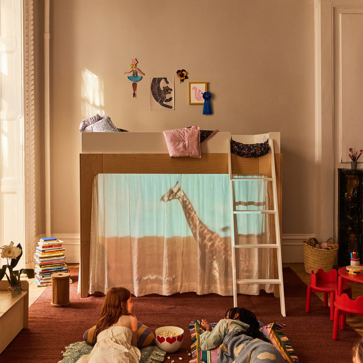 Oeuf NYC Perch Loft Bed - White & Birch