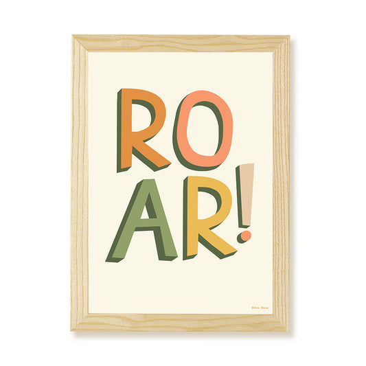ROAR! Kids Art Print by Hibou Home