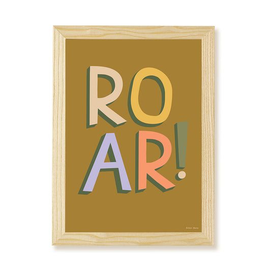 ROAR! Kids Art Print by Hibou Home