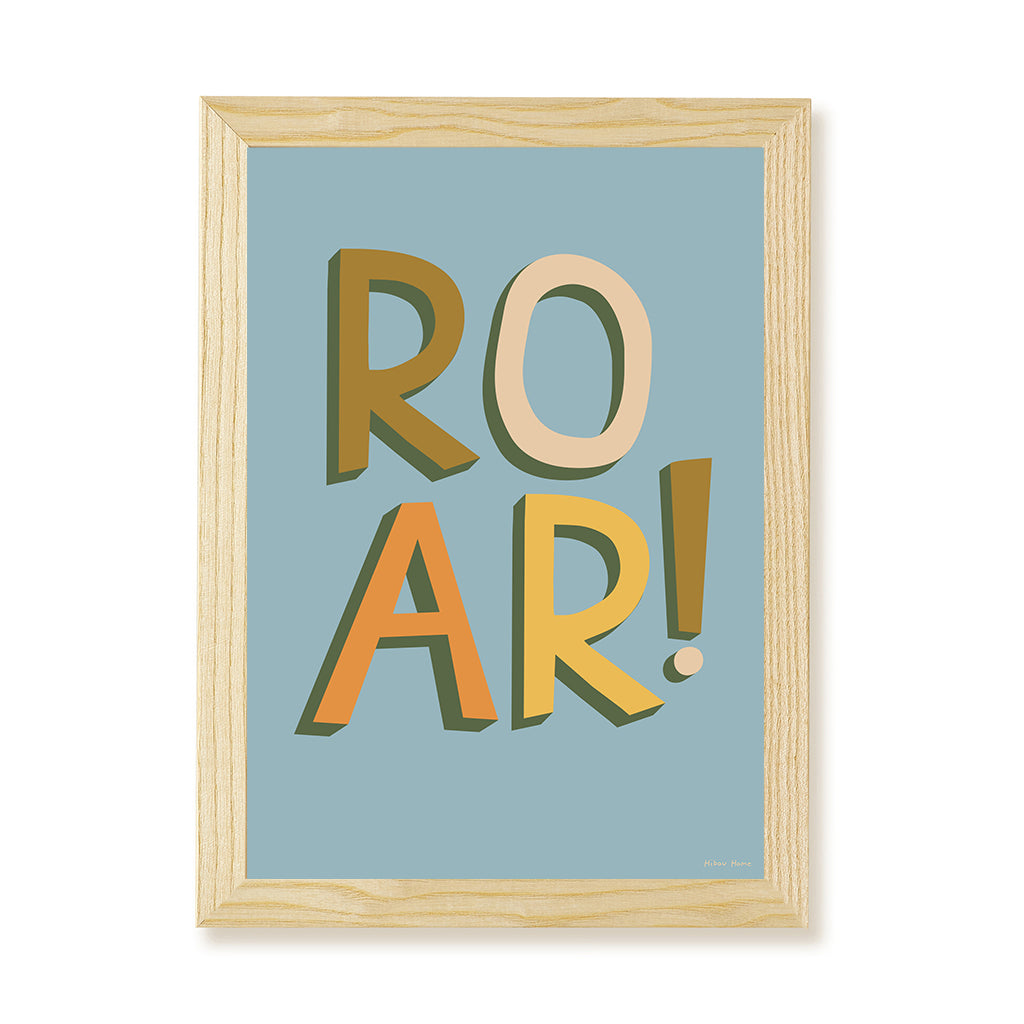 ROAR! Kids Art Print by Hibou Home