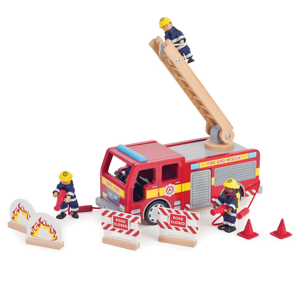 Tidlo Wooden Toy Fire Engine
