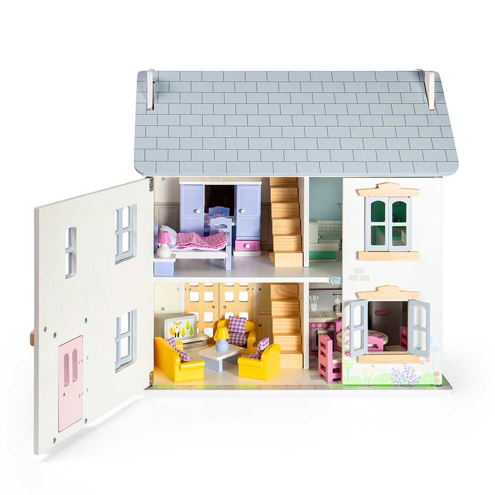 Bigjigs Wooden Summer Dolls House & Furniture