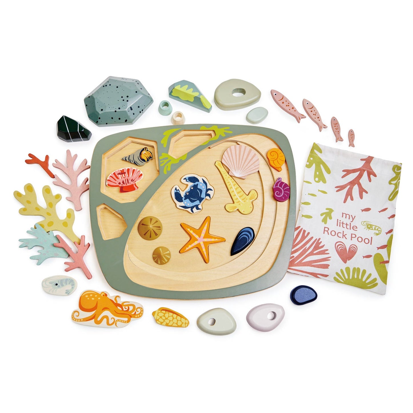 Tender Leaf Toys Wooden My Little Rock Pool Playset