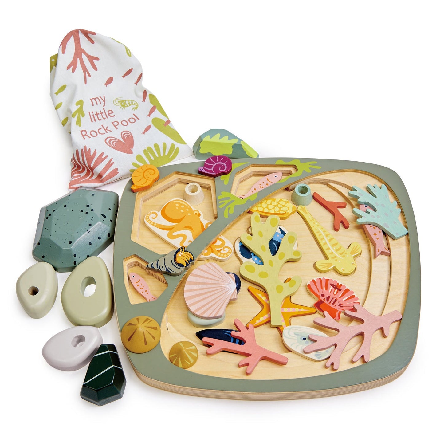 Tender Leaf Toys Wooden My Little Rock Pool Playset