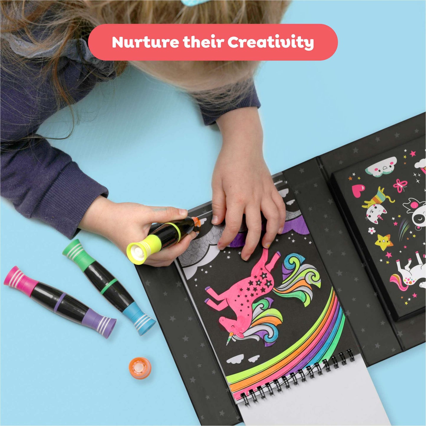 Tiger Tribe Neon Colouring Set