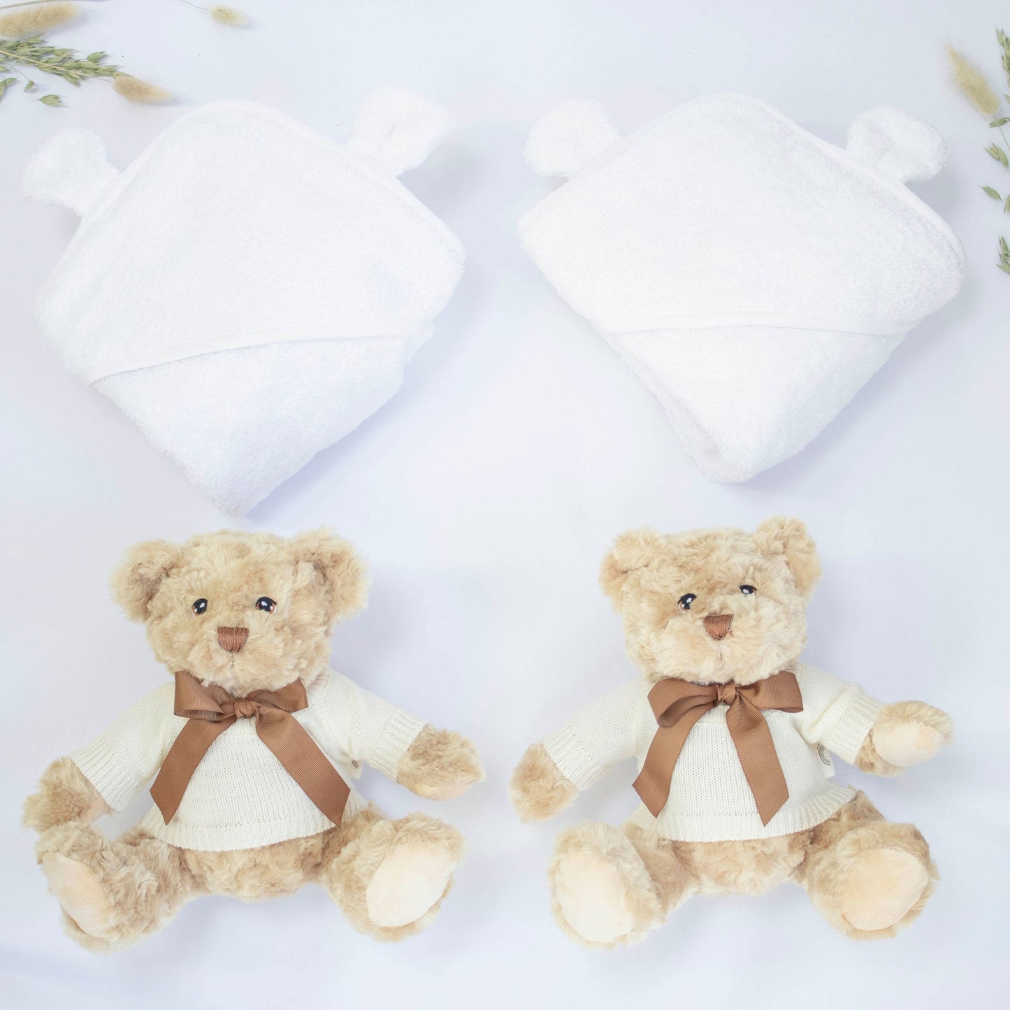 Twins Teddy & Towel Personalised Baby Gift Set by The Baby Gifting Co.