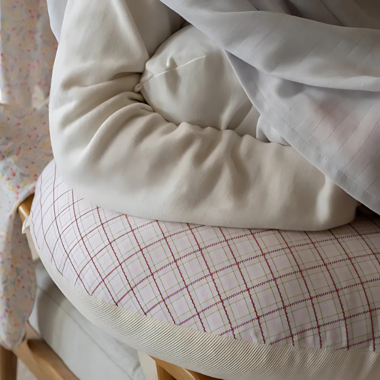 Avery Row Nursing Pillow - Pink Check
