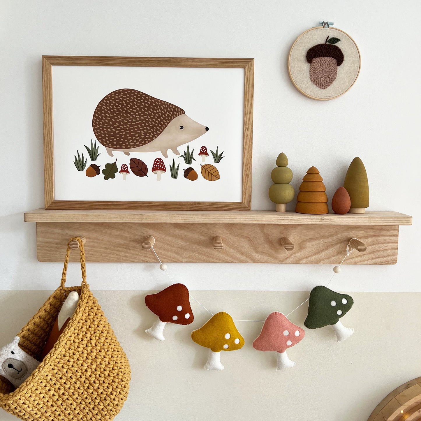 Kid of the Village Hedgehog Art Print - White