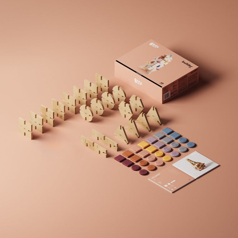 Bavvic Wooden Builder Set - 48 Pcs