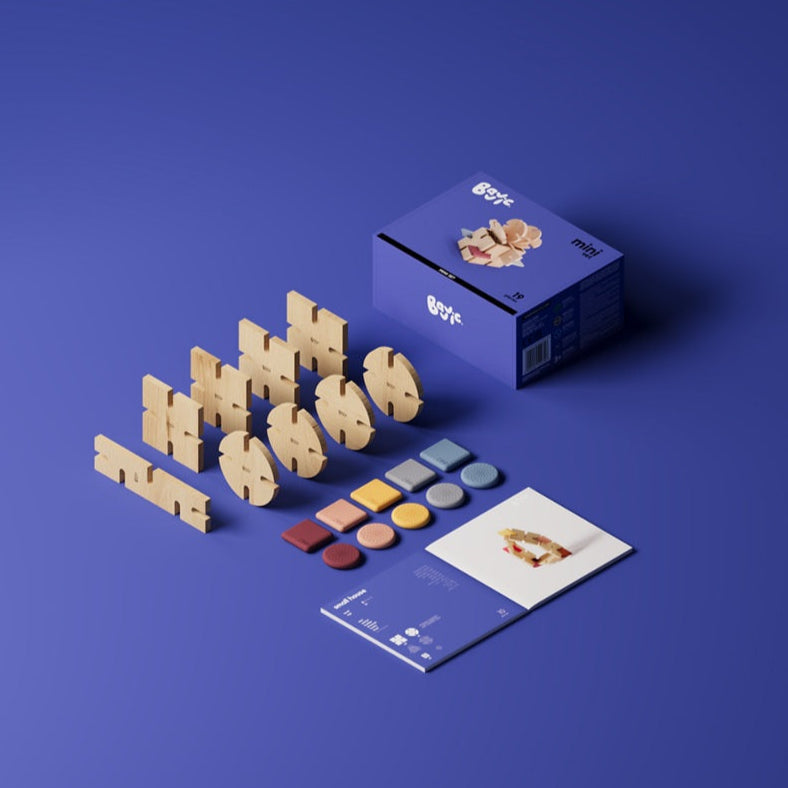 Bavvic Wooden Mini Builder Set - 19 Pcs